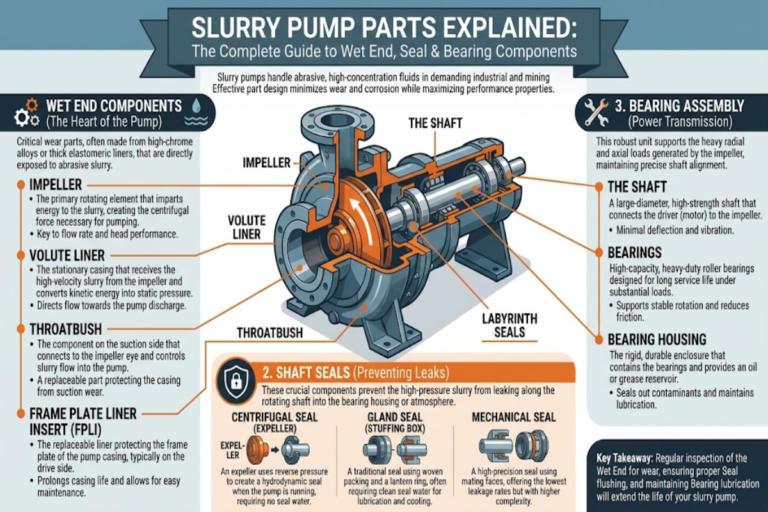 Slurry Pump Parts Explained: Complete Guide to Wet End, Seal & Bearing Components