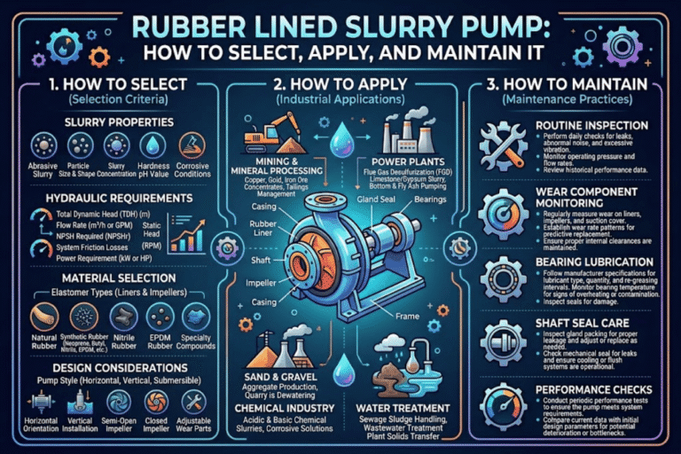 Rubber Lined Slurry Pump: How to Select, Apply, and Maintain It