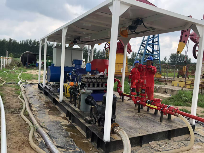 Factory-tested high pressure plunger pump skid and equipment photos