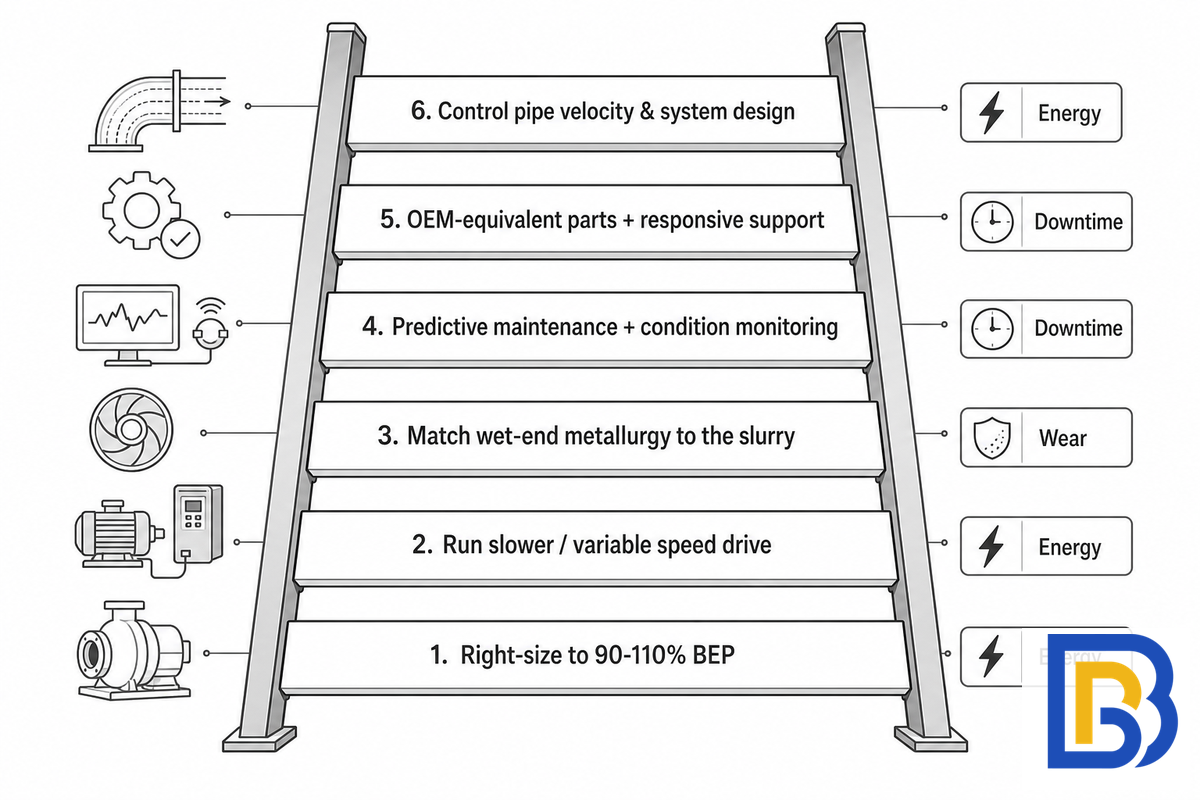 The 6-Lever TCO Reduction Ladder for Slurry Pumps — BBP