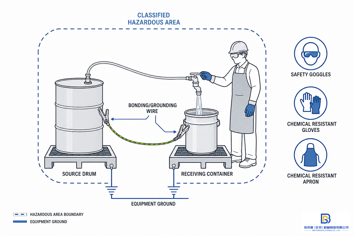 Safe Transfer Practice for Corrosive, Flammable, and Explosion-Proof-Rated Liquids — Beijing Beibangpu
