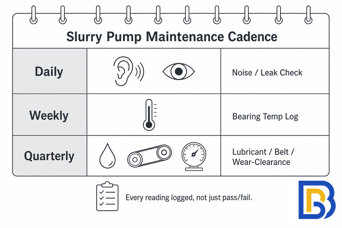 Building a Slurry Pump Maintenance Cadence, Daily, Weekly and Quarterly Checks