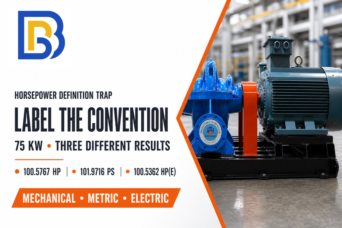 The 1.4% Horsepower Definition Trap: Mechanical, Metric, and Electric HP — BBP
