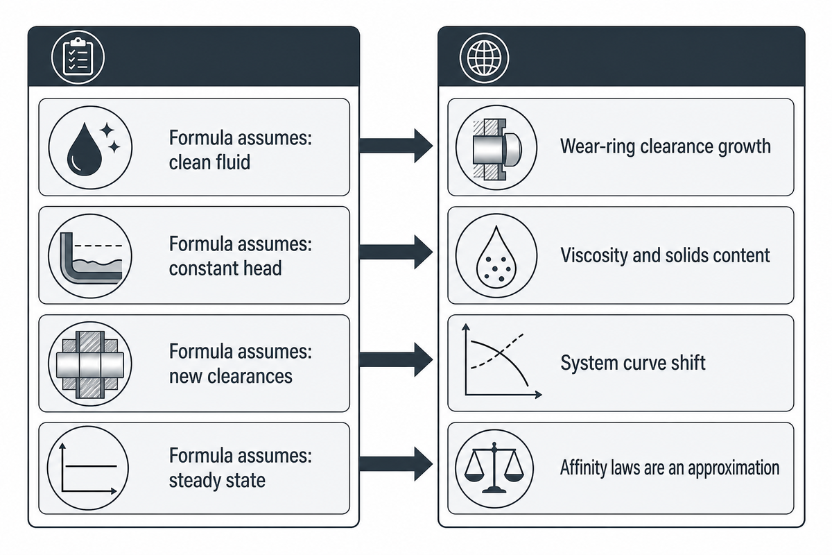 Real-World Factors the Pump Power Formula Assumes Away