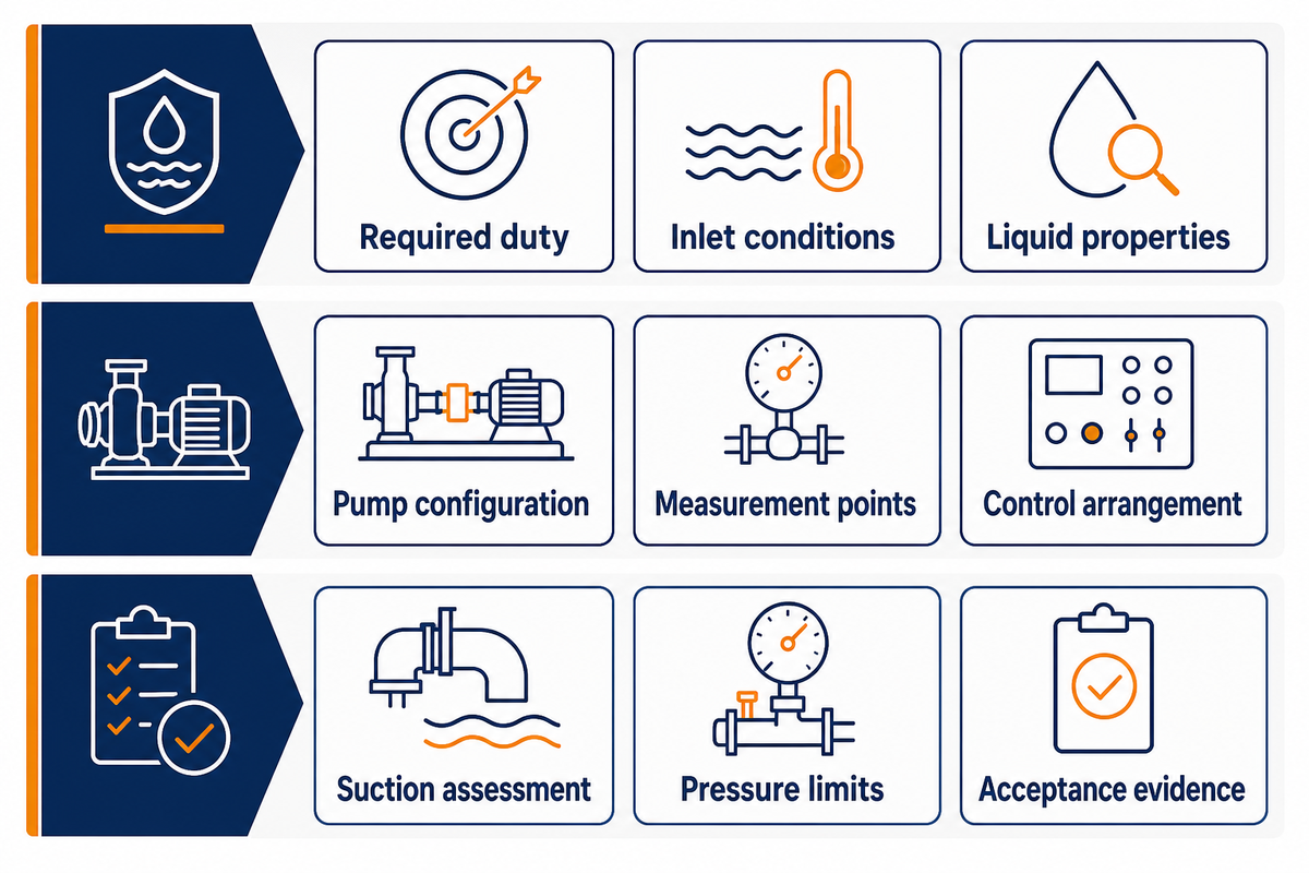 Nine supplier handoff fields cover duty, inlet conditions, liquid, configuration, measurement, control and acceptance.