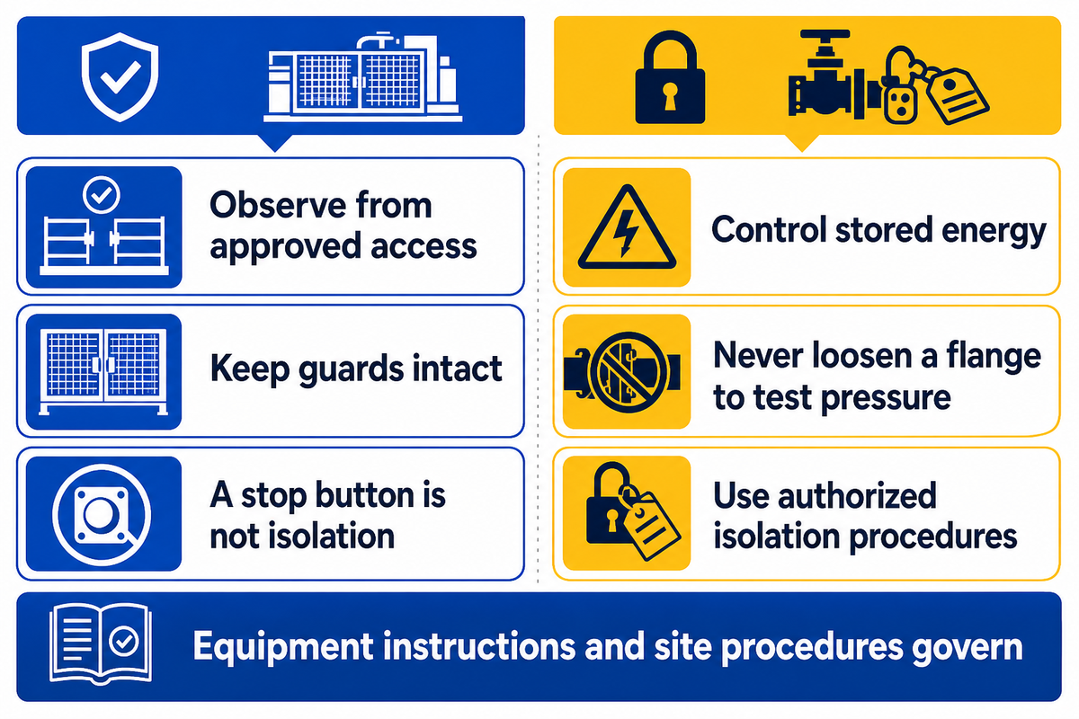 Observation and intervention need different conditions; use equipment-specific instructions.
