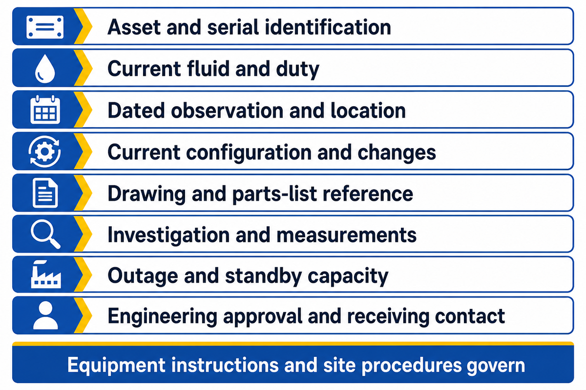 Repair requests need configuration and evidence; use equipment-specific instructions.